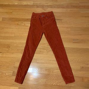 Corduroy Rust High Waisted Pants